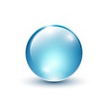 Blue shiny glass sphere