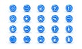 Blue shiny gloss icons for web design