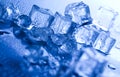 Blue and shiny ice cubes Royalty Free Stock Photo