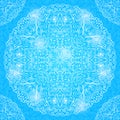 Blue Shiny Mandala Decorated Card