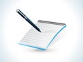 Blue shiny notepad icon Royalty Free Stock Photo