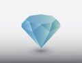 A blue shiny precious diamond stone for jewellery on white background vector