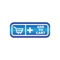 blue shiny shopping basket add to cart vector illustration design web