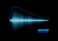 Blue shiny sound waveform with envelope