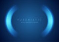 Blue shiny technology background with abstract round shapes