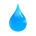 Blue shiny water drop 3D rendering Royalty Free Stock Photo