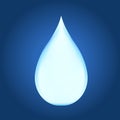 Blue shiny water drop. Royalty Free Stock Photo