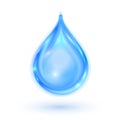 Blue shiny water drop. Vector illustration Royalty Free Stock Photo