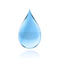 Blue shiny water drop on white background Royalty Free Stock Photo