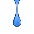 Blue shiny water liquid drop. Vector illustration blue isolated clean nature purity wet icon shape Royalty Free Stock Photo