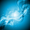 Blue shiny wavy background