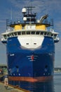 Blue general cargo ship