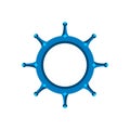 Blue Ship Steering Wheel Illustration Design. Vector EPS 10 Royalty Free Stock Photo