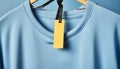 Blue shirt hanging on coathanger in boutique store generated by AI