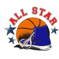 BASKET BLUE SHOE ALL STAR Royalty Free Stock Photo