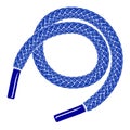 Blue shoelaces icon, simple style