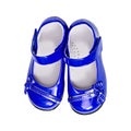 Blue shoes for a child on white