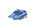 Blue shoes illustration with white background