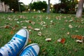 Shoes in the grass