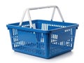 Blue shopping basket isolated on white background Royalty Free Stock Photo