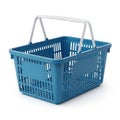 Blue shopping basket isolated on white background Royalty Free Stock Photo