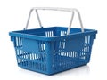 Blue shopping basket isolated on white background Royalty Free Stock Photo