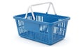 Blue shopping basket isolated on white background Royalty Free Stock Photo