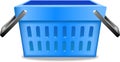 Blue shopping basket realistic image pictogram vector illustration