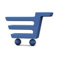Blue Shopping Cart Icon 3d