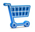 Blue shopping cart icon