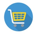 Blue shopping cart symbol button Royalty Free Stock Photo