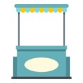 Blue shopping counter with tent icon isolated