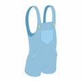 Blue short jumpsuit icon, cartoon style