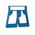 Blue Short or pants icon isolated on transparent background.