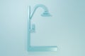Blue Shower icon isolated on blue background. Minimalism concept. 3D render illustration Royalty Free Stock Photo