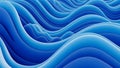 Abstract flowing waves of vibrant blue and lighter blue creating a dynamic and fluid background texture with soft Royalty Free Stock Photo