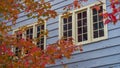 Blue siding with yellow trim Royalty Free Stock Photo