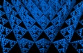 Sierpinski triangle texture on black background. It is a fractal with the overall shape of an equilateral triangle, subdivided