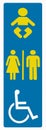 Blue sign announcing toilet for all at Docklands, Melbourne, Australia