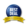 Blue sign with text `Best Deal 100% guarantee` Royalty Free Stock Photo