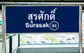 Sign at Bangkok BTS Skytrain station Royalty Free Stock Photo