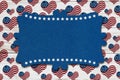 Blue sign with USA stars and stripes flag hearts Royalty Free Stock Photo