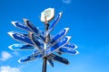 Blue signpost in Plovdiv, Bulgaria