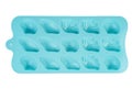 Blue silicone mold for chocolate isolated on a white background Royalty Free Stock Photo
