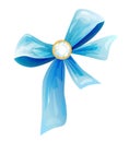 Blue silk bow