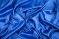 Blue silk cloth texture closeup. Royalty Free Stock Photo