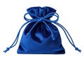 Blue Silk Drawstring Gift Bag with Bow Tie for Jewelry Royalty Free Stock Photo