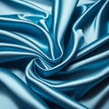 Blue silk fabric background and texture. Blue satin textured background material,silky cloth curtain Royalty Free Stock Photo