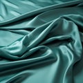 Teal Silk Cloth: Graceful Curves And Eye-catching Detail Royalty Free Stock Photo