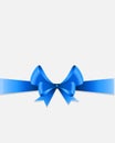 Blue silky bow for the father`s day illustration